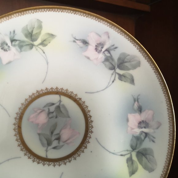 Antique Austria Roses Porcelain Plate - Picture 2 of 6